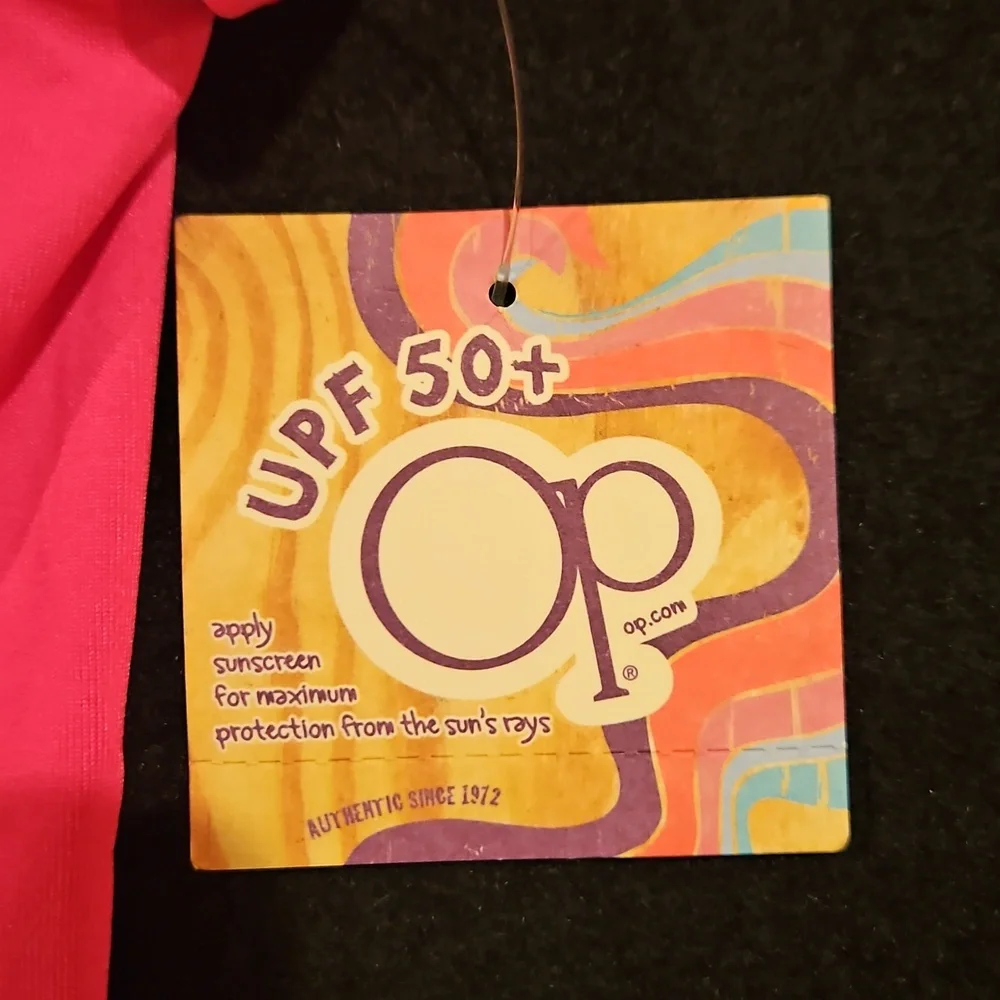 OP Vibrant Pink Sports Tee Girls Rash‎ Guard Size 14/16